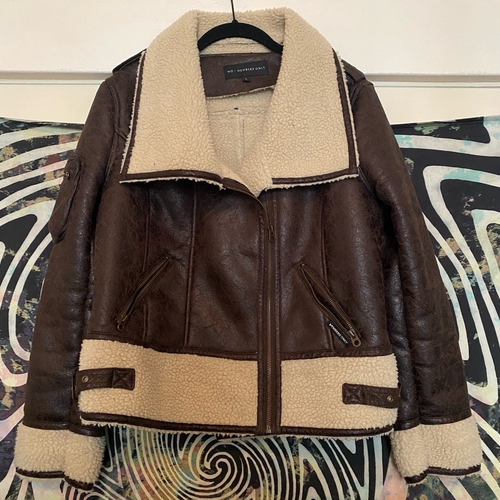 Vintage ‘Members Only' Sherpa Lined Moto Jacket
